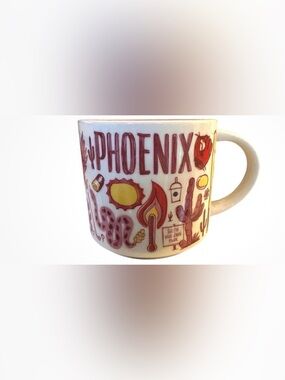 Starbucks Phoenix Ceramic Mug - White with Red Accent